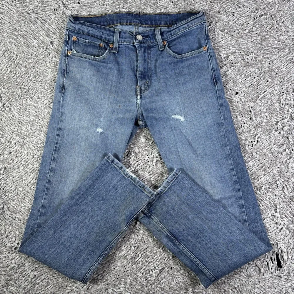 Levis 511 Jeans Slim Fit Medium Wash Stretch Denim Mens 31x30 Blue Workwear